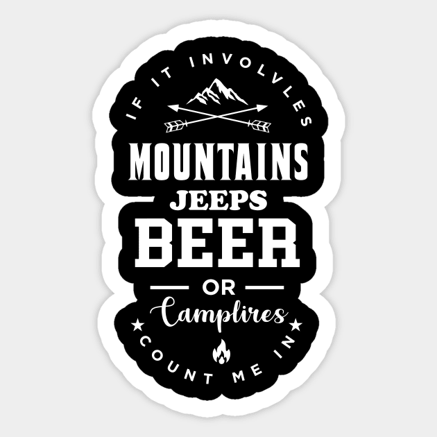 Mountains Jeeps Beer Sticker by amalya